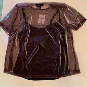 Forever 21 1X NWT Shimmer 2 piece black top.